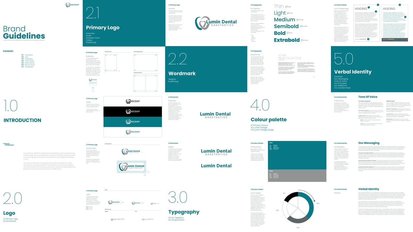 Lumin Dental & Aesthetics: Full corporate guidelines and cross-promotion campaigns.